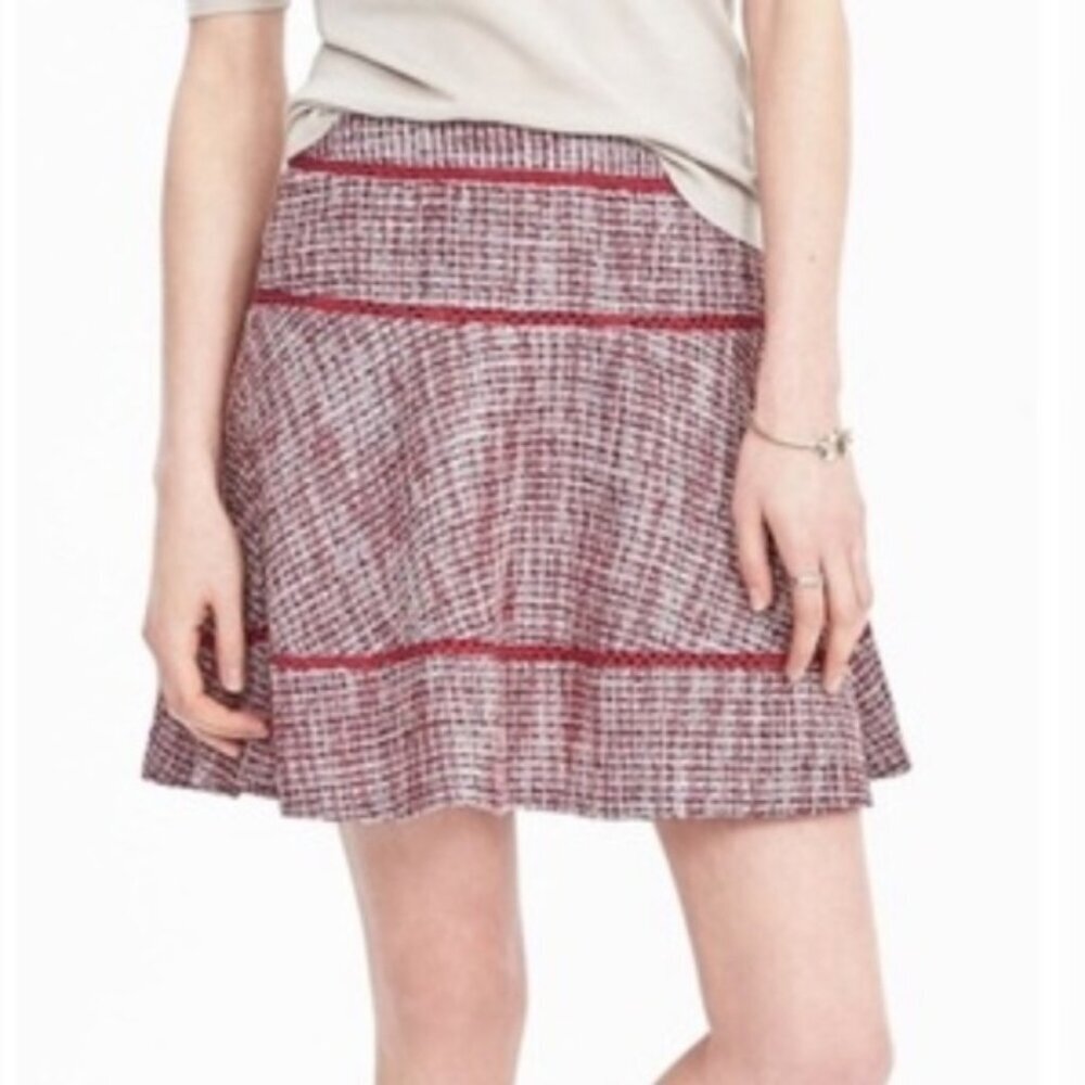 Banana Republic Tweed Flounce Mini Skirt women's size 6 (M4)